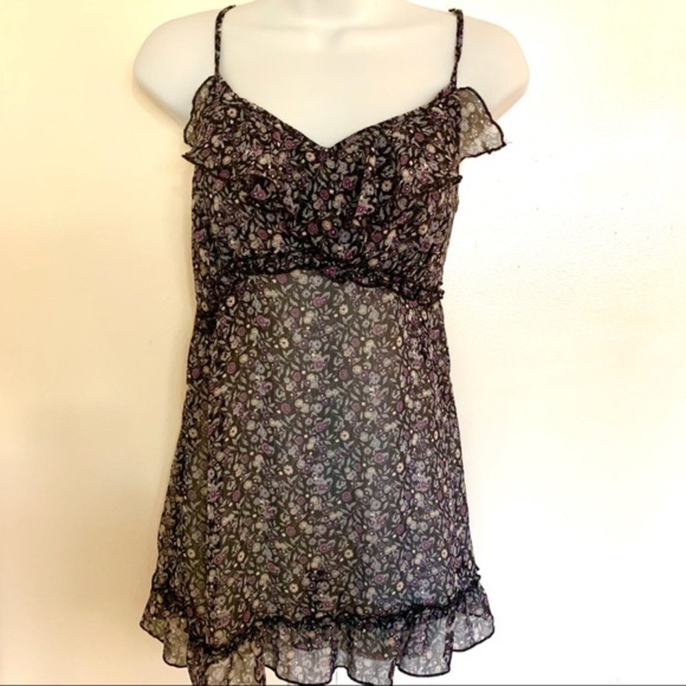 Express Floral Ruffle Babydoll Top